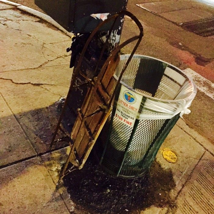 sled in the trash on flatbush avenue in park slope