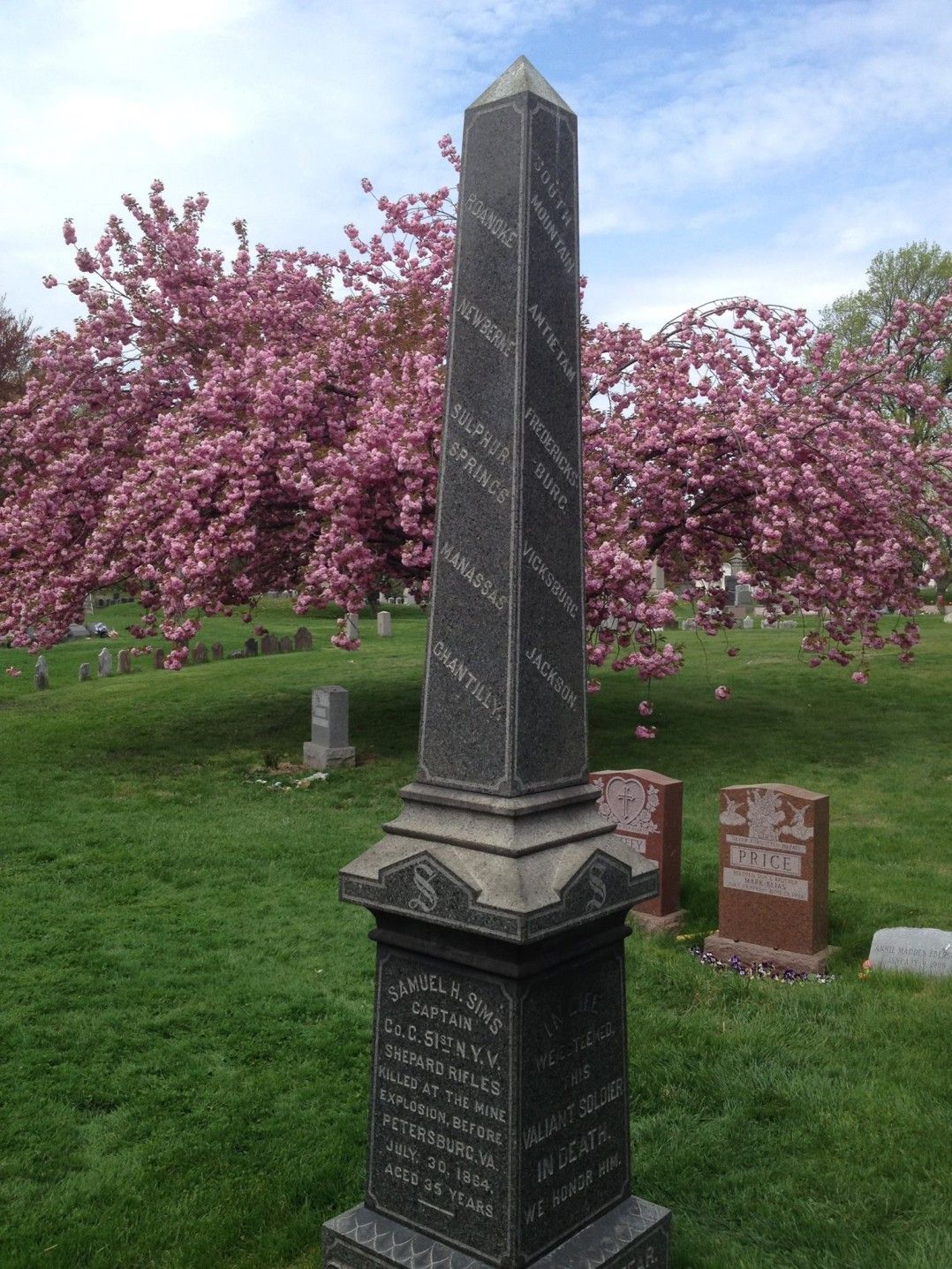 Sims' monument. Photo via Green-Wood Cemetery