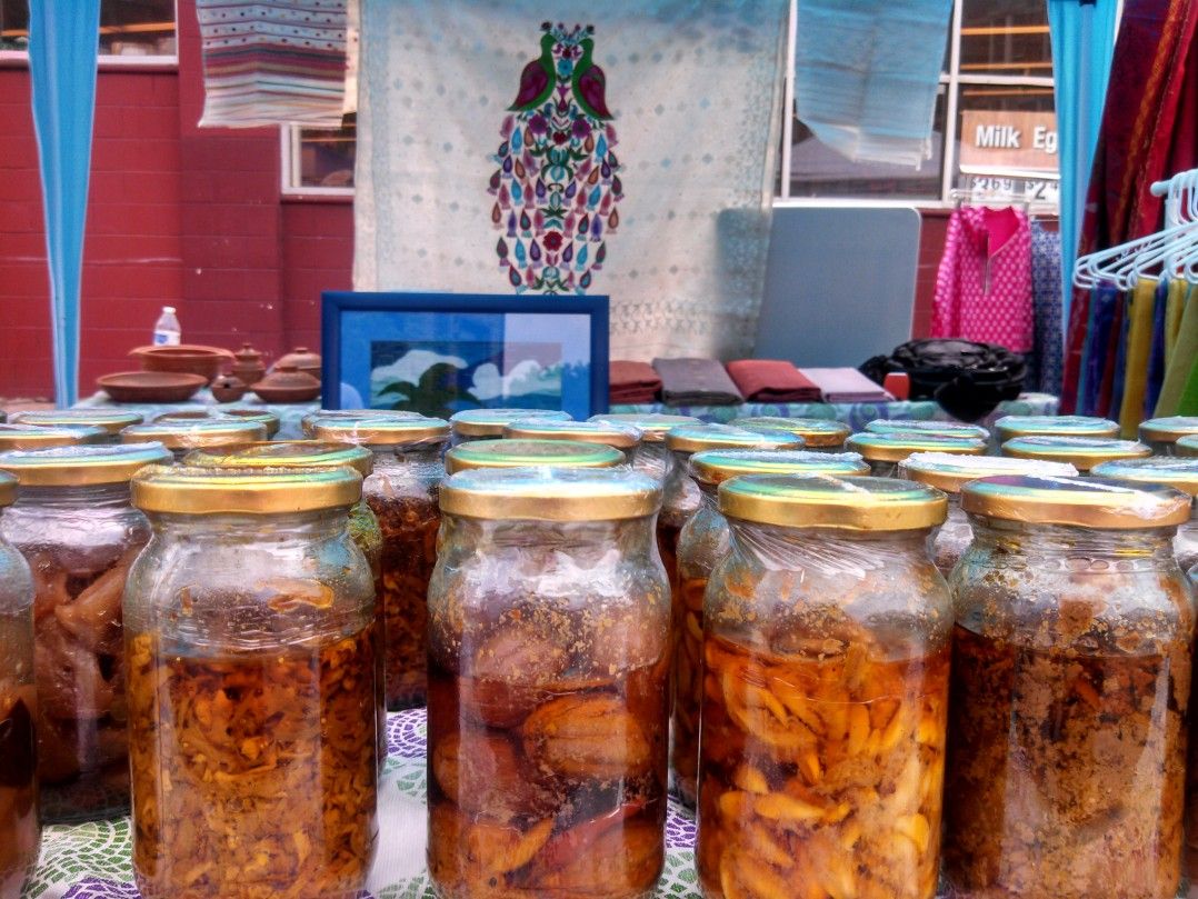 There was much food at the event, including these pickles made with Bangladeshi spices. ShahRaha sold the pickles at their booth.