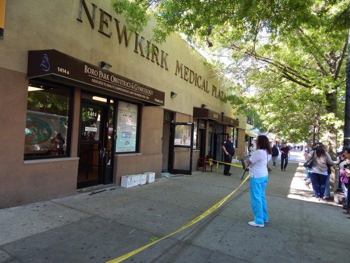 Newkirk Medical Plaza vandalized exterior