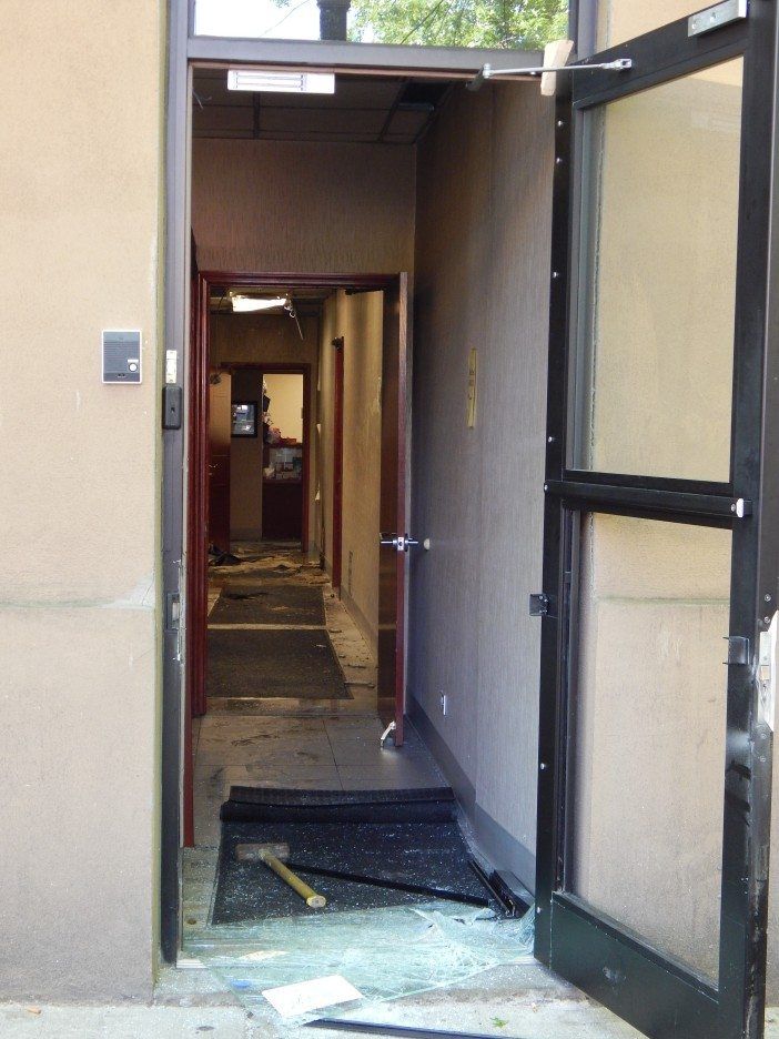 Newkirk Medical Plaza vandalized hallway