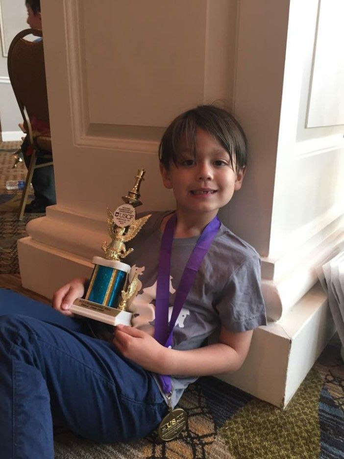 Ellis Wong  got third place in the K-3 Blitz. Photo courtesy PS 139 Chess Ninjas.