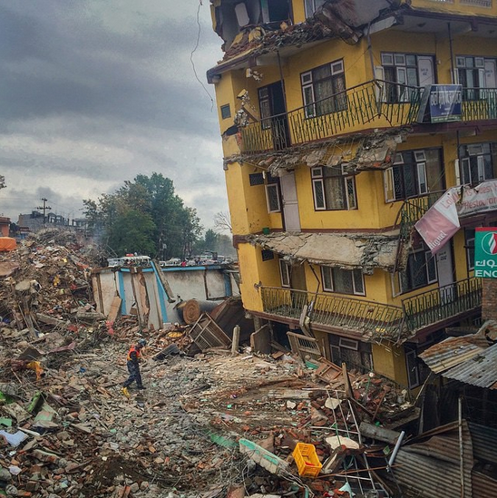 The devastation in Balaju Kathmandu, Nepal. Photo via Arun Thakur