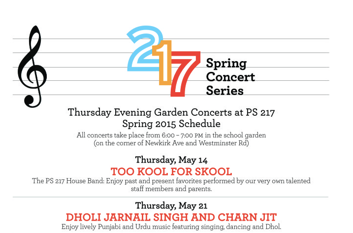 PS 217 Announces Its Full 2015 Spring Concert Series Lineup