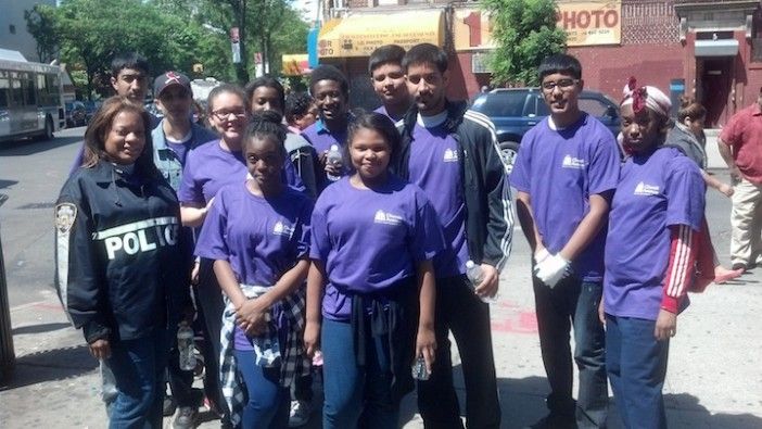 Volunteers at last year's Church Avenue cleanup event.