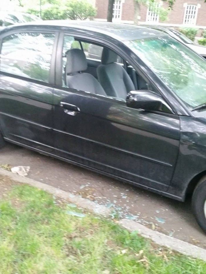 18th Street car window broken