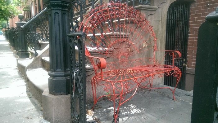 red wire bench