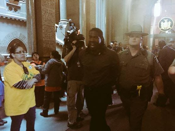 Councilman Jumaane Williams was arrested in Albany during a rent protest in Albany Wednesday. Photo courtesy Williams' office.