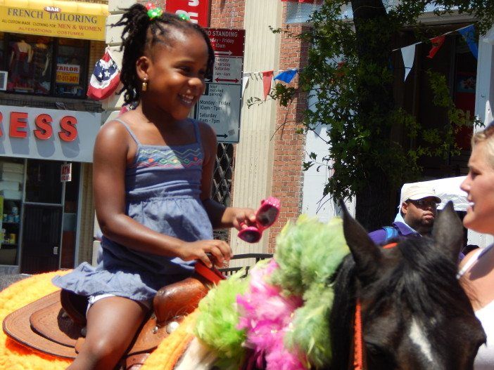 Flatbush Avenue Street Fair girl on horse 2
