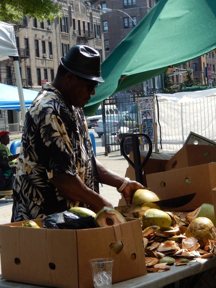 Flatbush Avenue Street Fair slicing the coconut