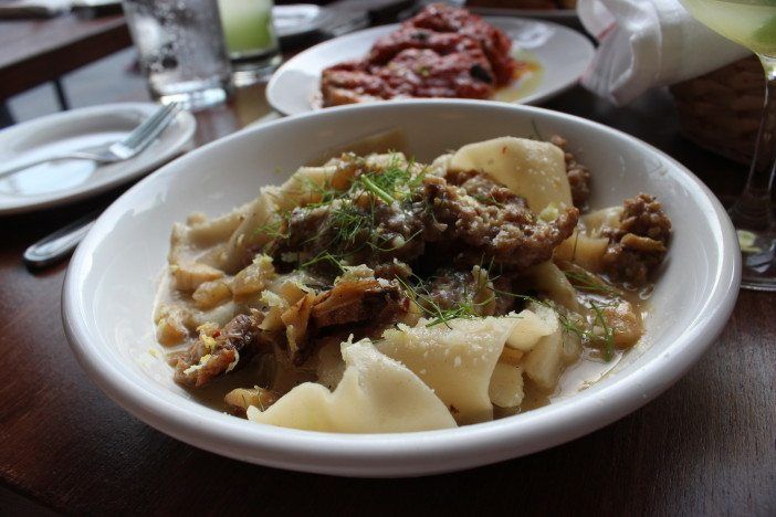 Pappardelle with Italian Sausage and Carmelized Fennel at Hugo & Sons ( Photo by Shannon Geis / South Slope News)