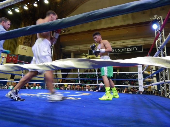 Julian Sosa / Danny Rosenberg in the ring at LIU Brooklyn Paramount. (Photo by Michael Randazzo.)