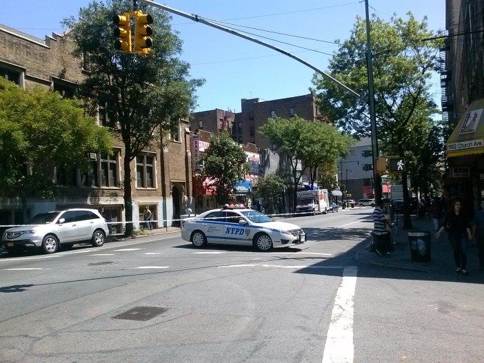 Church Avenue is blocked off from E. 19th Street to Ocean Avenue after a bicyclist was killed Monday morning. Photo by Emile Mulder