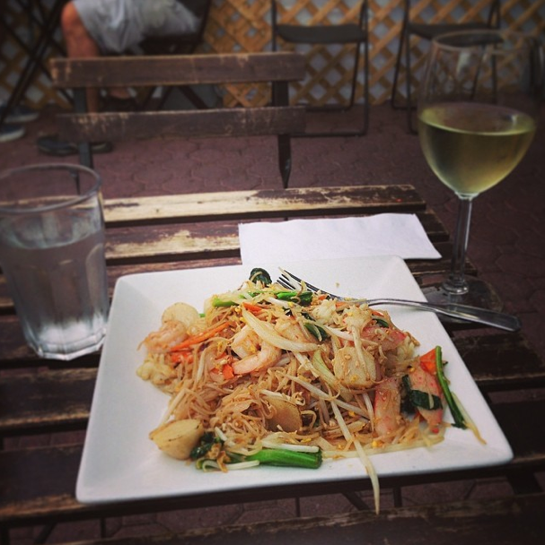 Eating on the patio of Ha Noi Kitchen. Photo by newinfluential