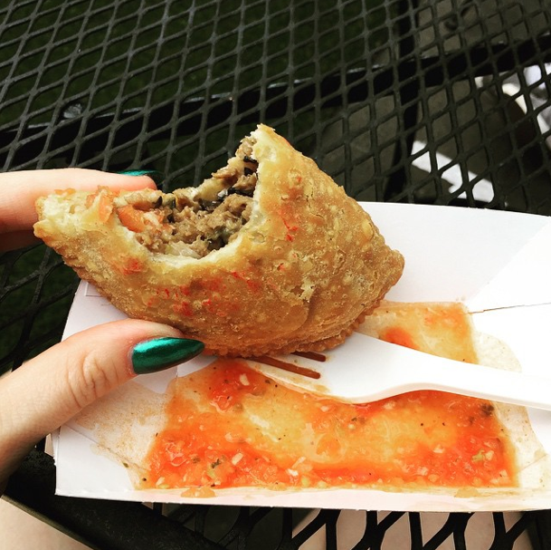 Vegan empanadas al fresco at V-Spot. Photo by lipstickandpickles314.