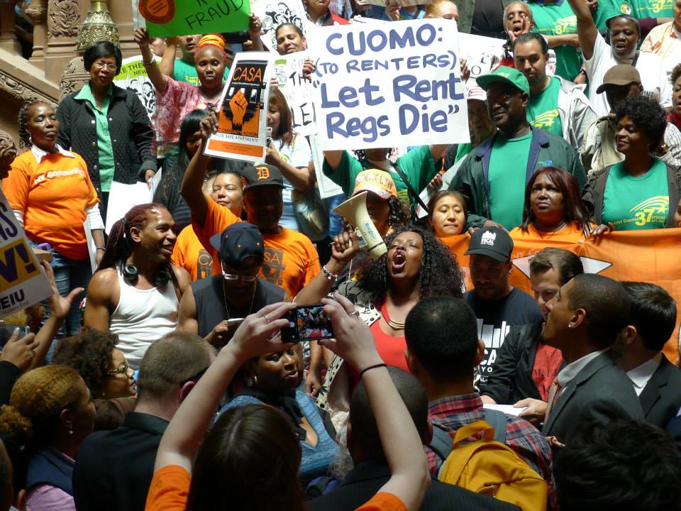 Neighbors traveled to Albany last week to advocate for stronger rent regulations. Photo via the Flatbush Tenant Coalition