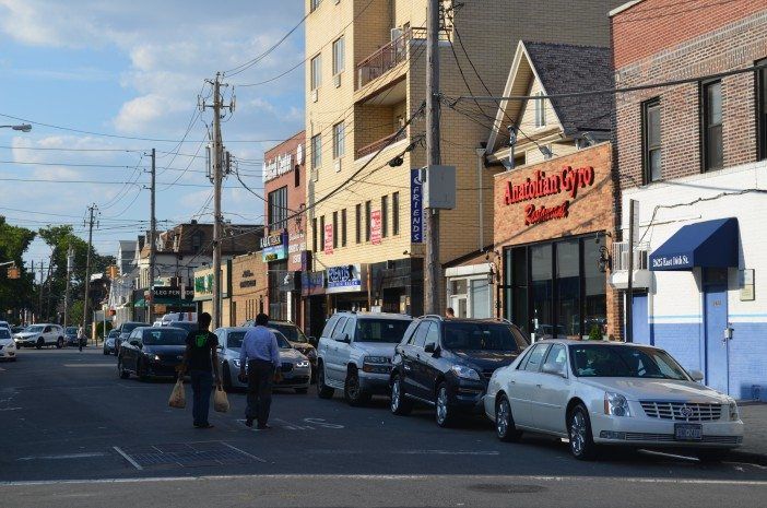 A collection of stores near the intersection of East 16th Street and Sheepshead Bay Road.