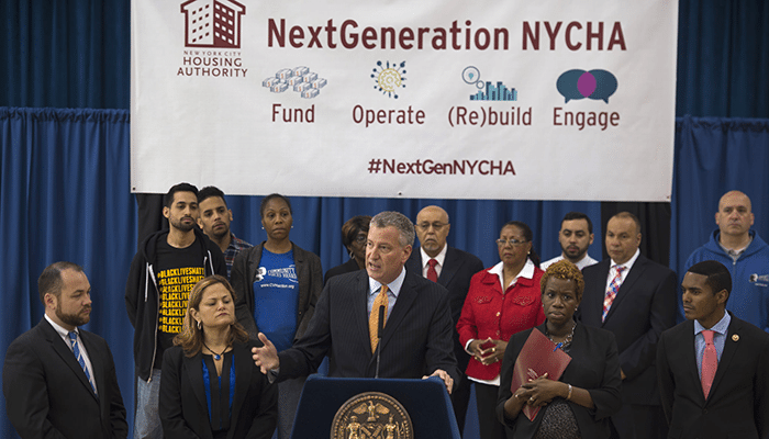 Mayor Bill de Blasio announces NextGeneration NYCHA. (Demetrius Freeman/Mayoral Photography Office)