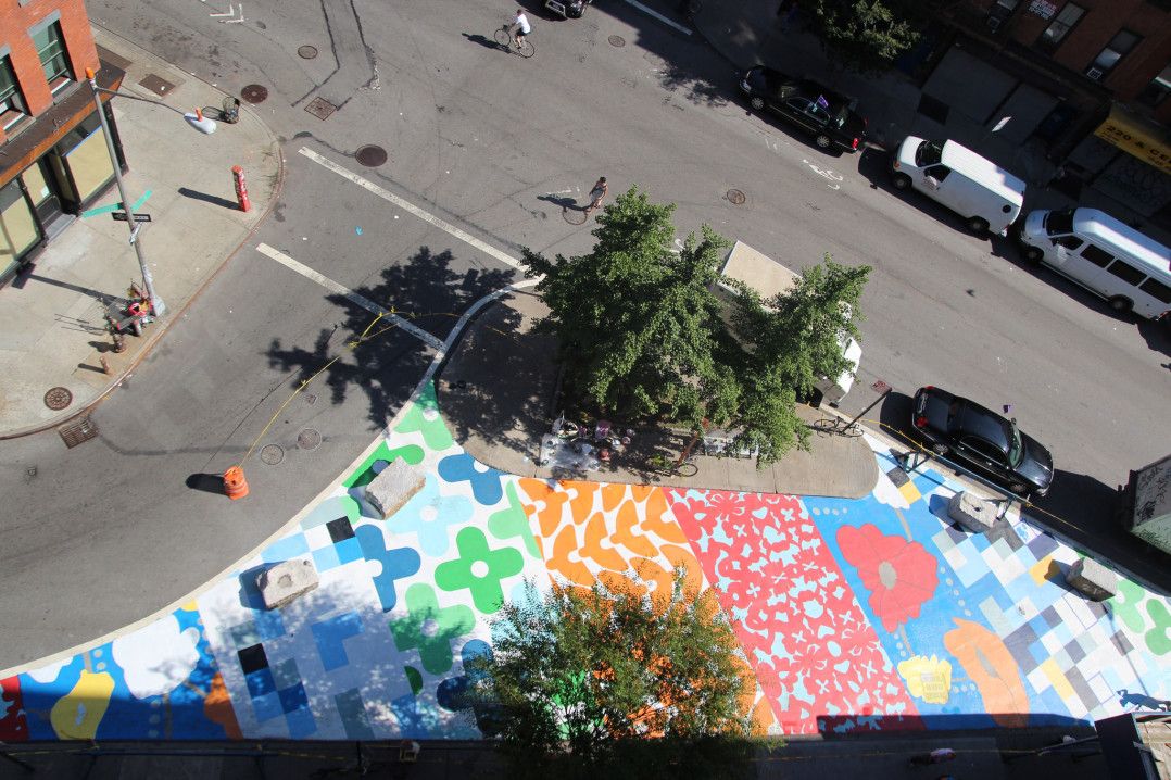 An example of a DOT public art project on the Lower East Side. Photo via the DOT