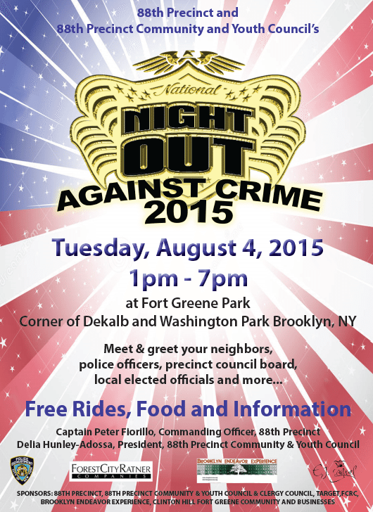 Tuesday: Meet Local Police At The National Night Against Crime Outdoor Fairs In Fort Greene Park And The Whitman Houses
