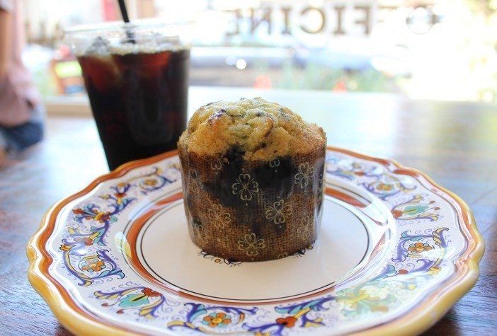 Corn Cake and Cold Brew at The Tuscan Gun (Photo by Shannon Geis / South Slope News)