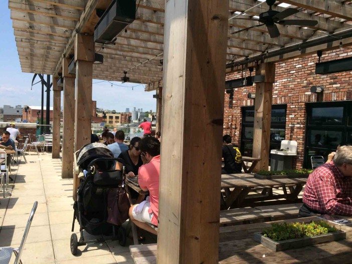 The outdoor patio of The Roof at Whole Foods in Gowanus