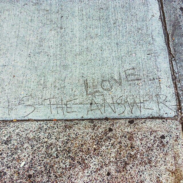 love is the answer sidewalk