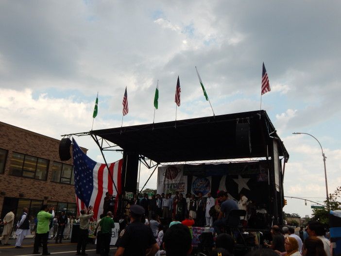 The stage where the entertainers perform at the Mela celebration. (Photo by Ditmas Park Corner)