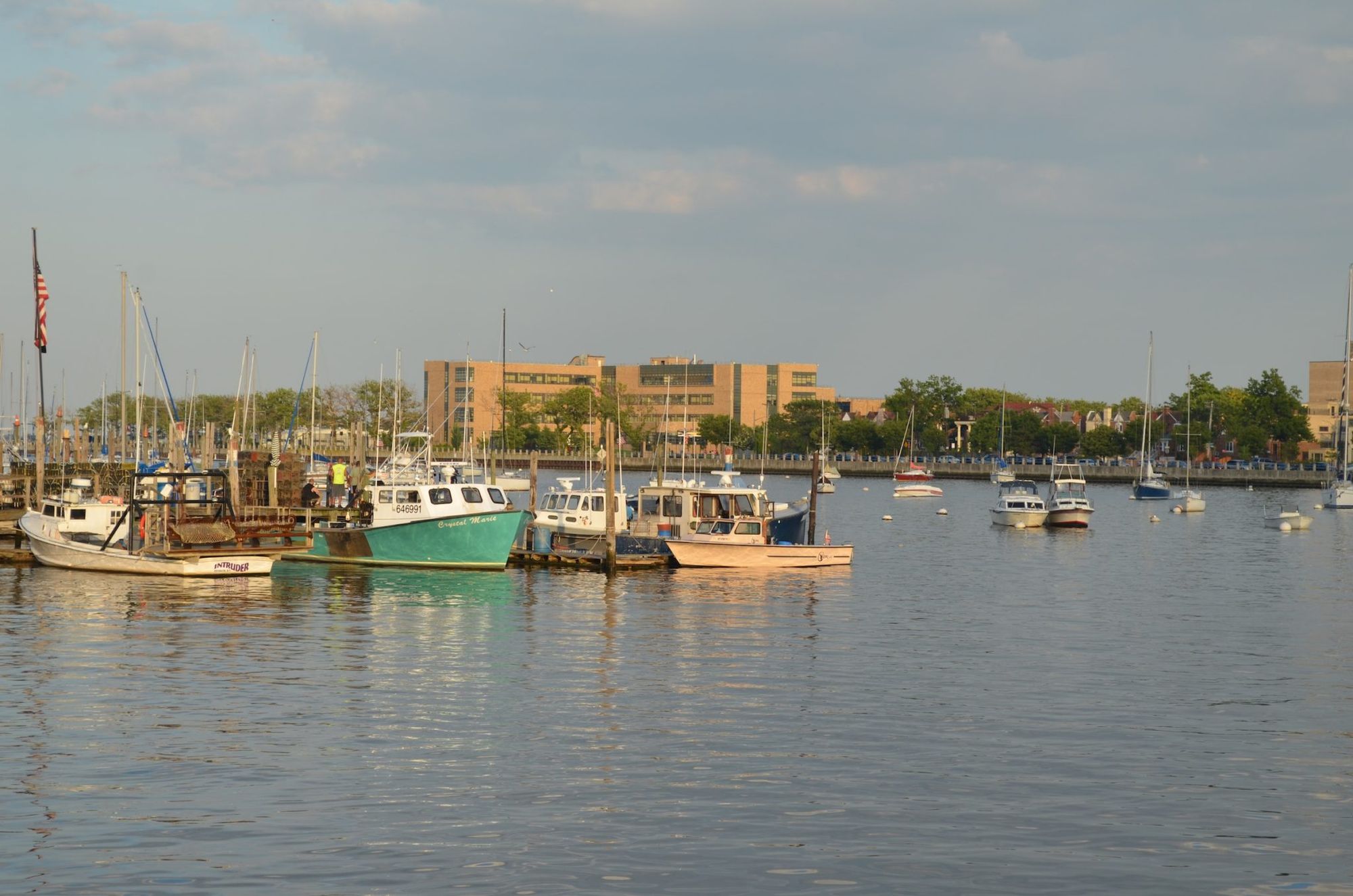 Boats at the harbor in Sheepshead Bay. 