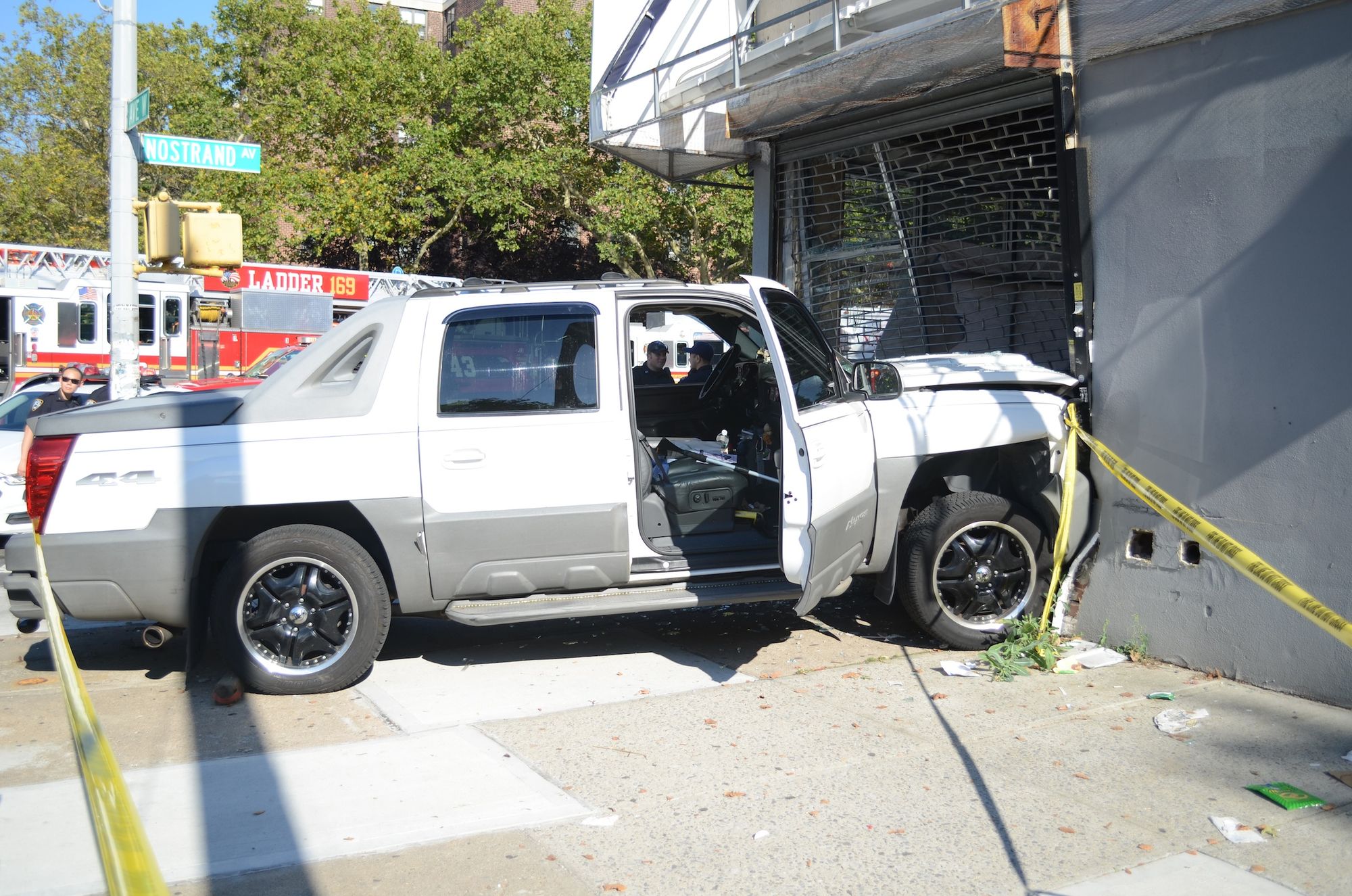 Truck Crashes Into Nostrand Avenue Storefront To Avoid Hitting Bicyclist