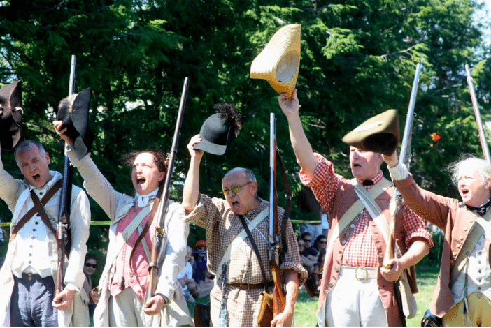 Battle of Brooklyn re-enactment at Green-Wood Cemetery via Green-Wood Cemetery.