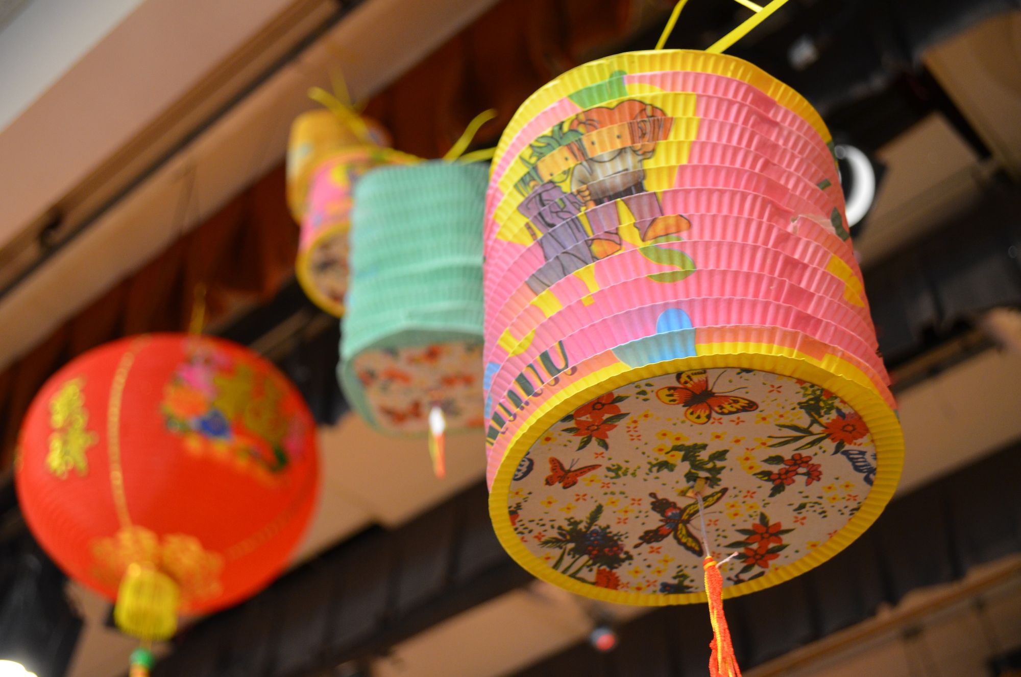 Paper lanterns at the Kings Bay Y's Chinese Moon Festival celebration. 