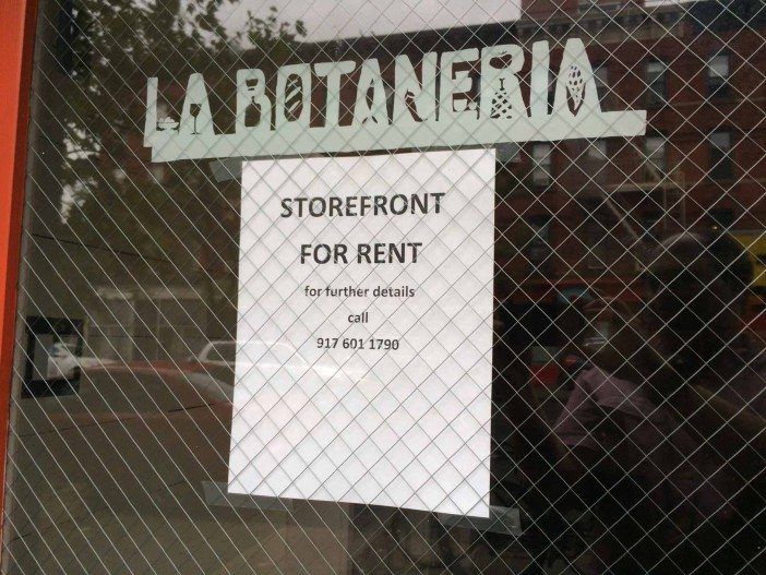 La Botaneria is closed