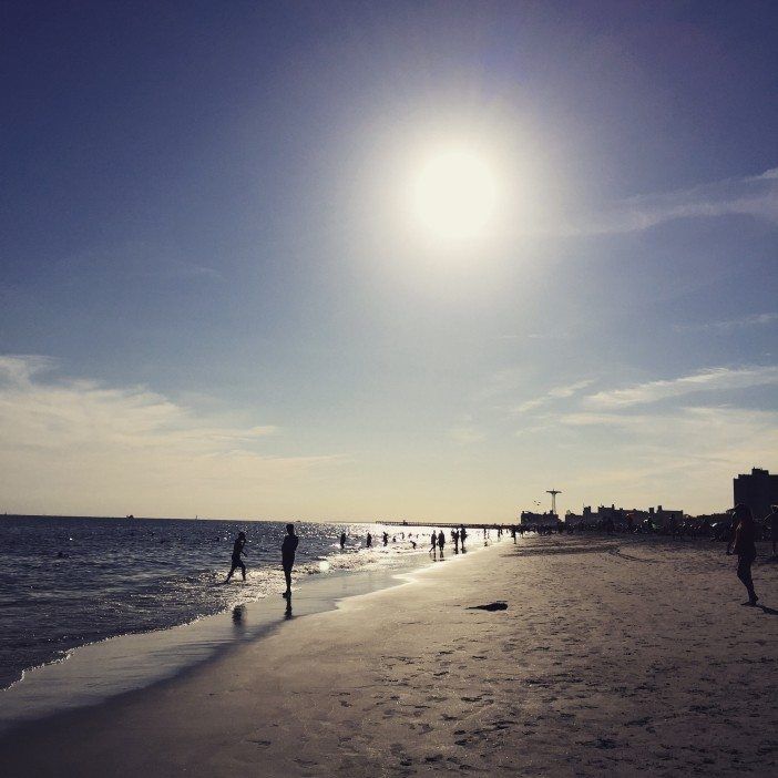 brighton beach in the summer