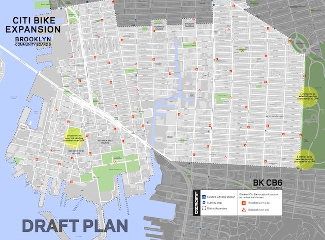 Draft of Citi Bike expansion