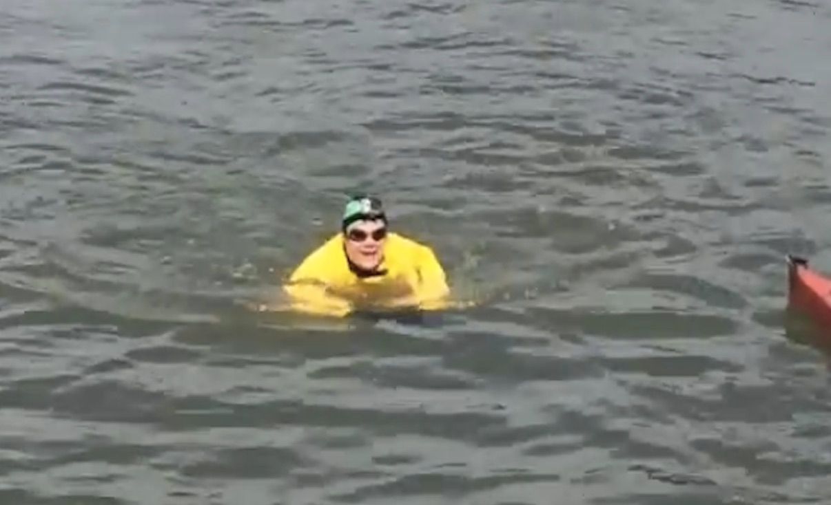 Brave Activist Christopher Swain Swims The “Lavender Lake”