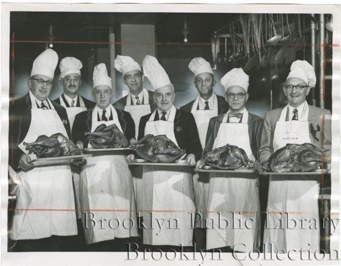 Cumberland Hospital employees made Thanksgiving 1952 special for patients. (Photo via Brooklyn Public Library).