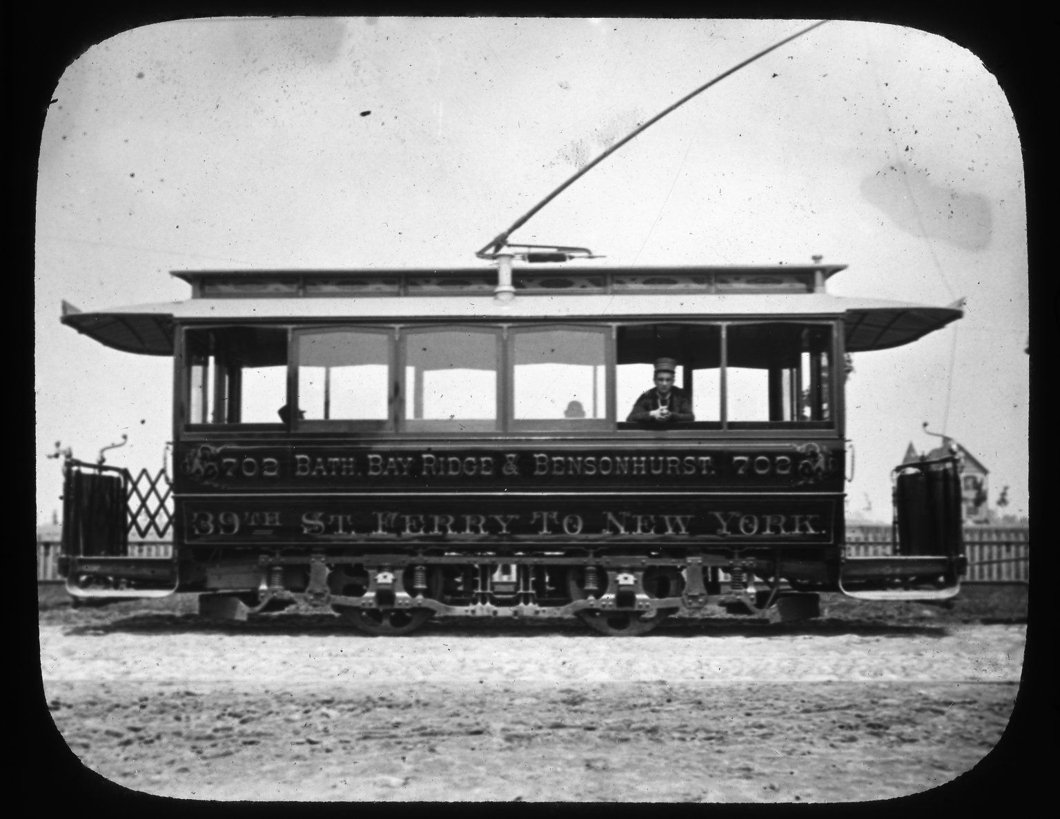 One of Brooklyn's first trolley cars. Bensonhurst, 1891(Photo courtesy of Brooklyn Public Library Collection)">Brooklyn Public Library Collection)