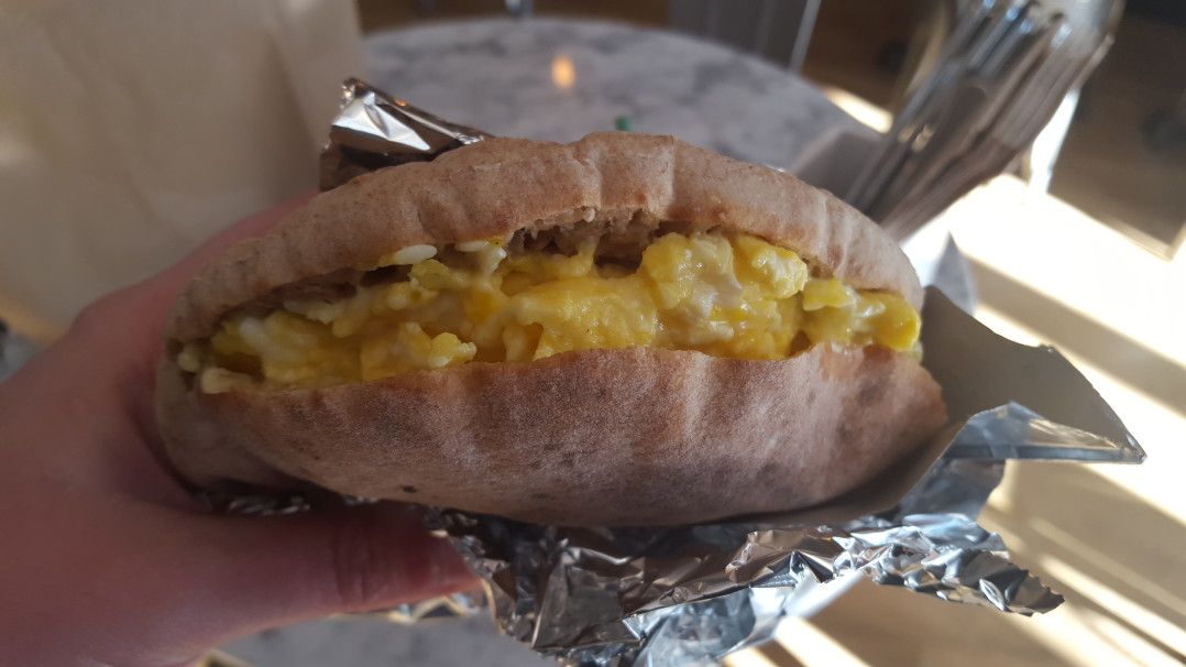 Egg and Cheese Pita at Batata (Photo by Shannon Geis/KensingtonBK)