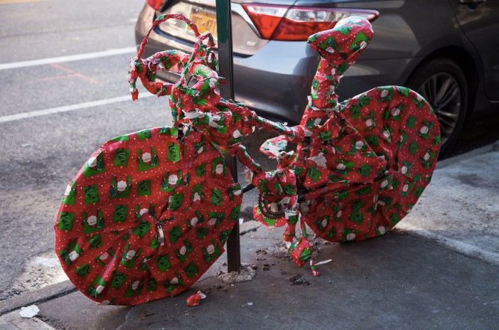 gift wrapped bike