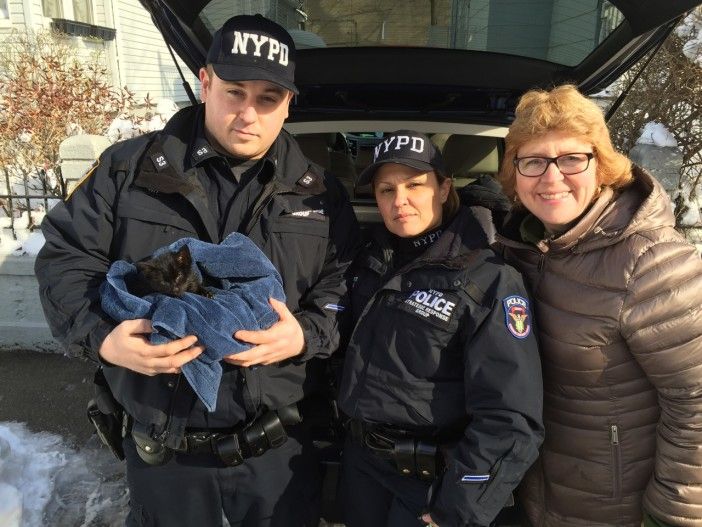 01-25-16 Kitten Rescue Officer Ranelli, Officer Marte, Motorist