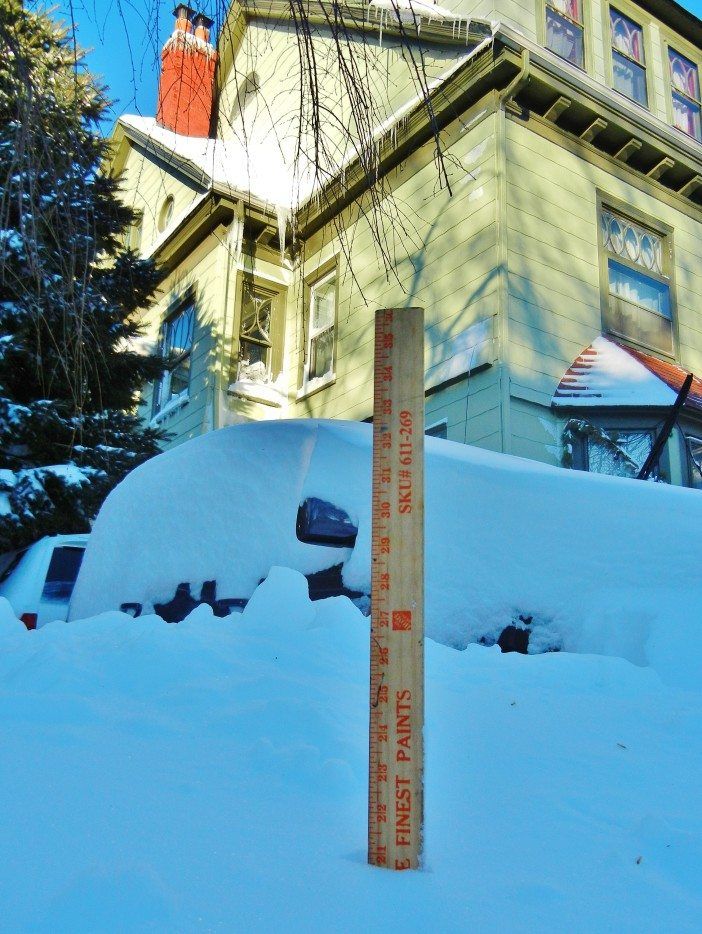 Snow depth on argyle road 1-24-2016 by John Komar