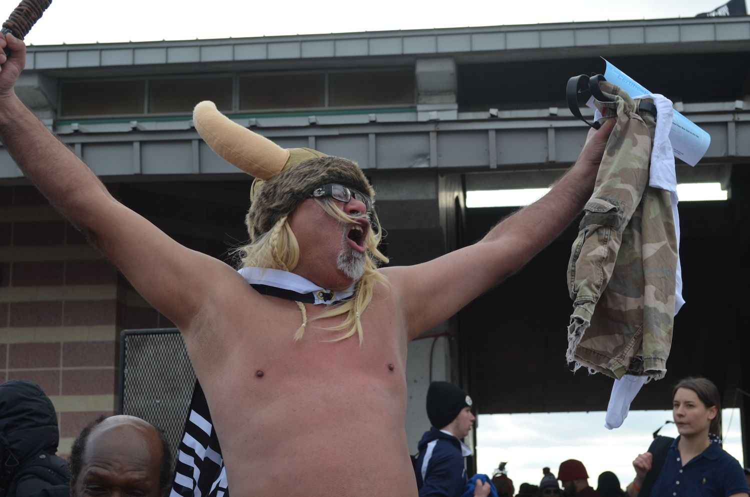 One of the costumed characters at the Coney Island Polar Bear Plunge.