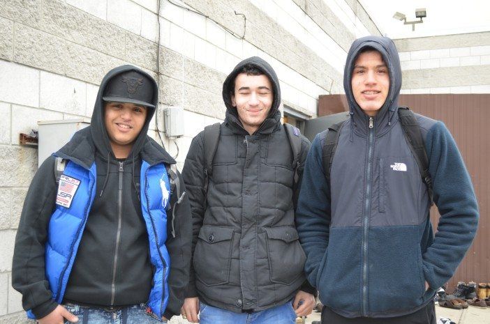 From left to right: Mohammed Salem, 17, Haytham Mashal, 17, and Soufiane Jouali, 18. (Photo: Alex Ellefson / Sheepshead Bites)