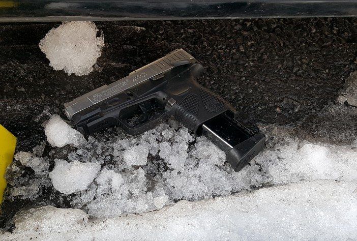 One of the guns recovered by police at the scene of the shootout. (Photo provided by the NYPD)