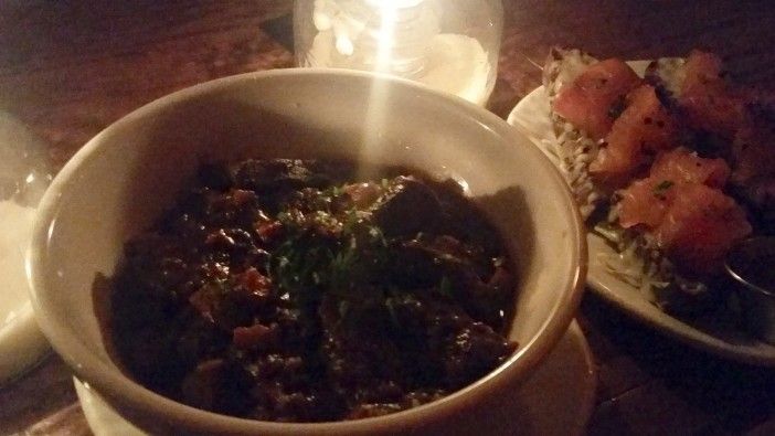 Hartley's Guinness stew is savory and hearty Irish comfort food. (Photo by Heather Chin/Fort Greene Focus)