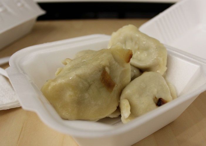 Sauerkraut and mushroom pierogi. (Photo by Shannon Geis/Ditmas Park Corner)