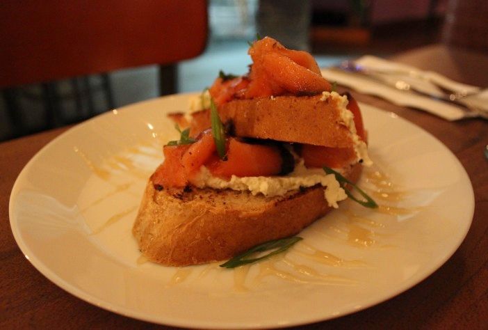 Crostino with Salmon Pastrami. (Photo by Shannon Geis/Ditmas Park Corner)