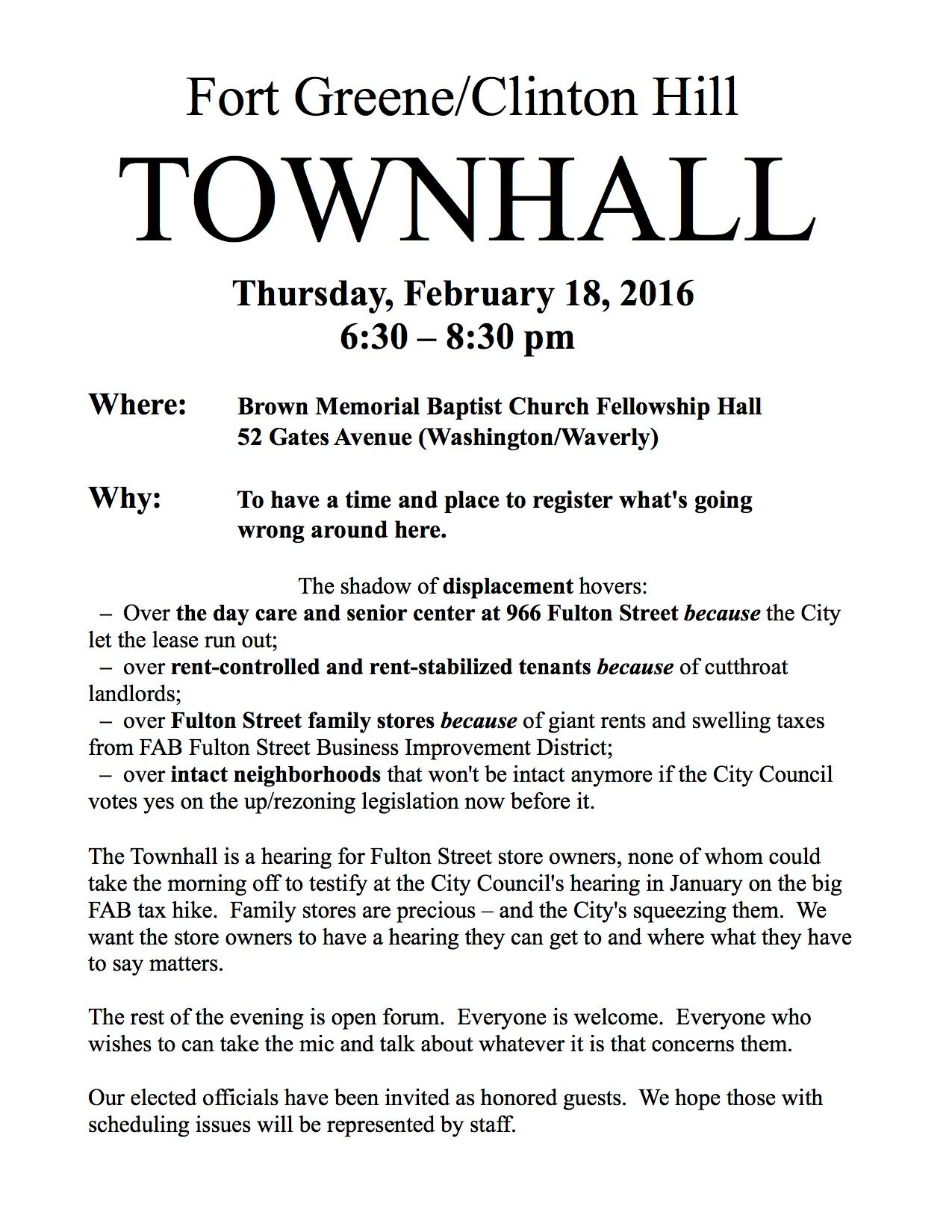 Flyer for Feb. 18, 2016 Townhall copy