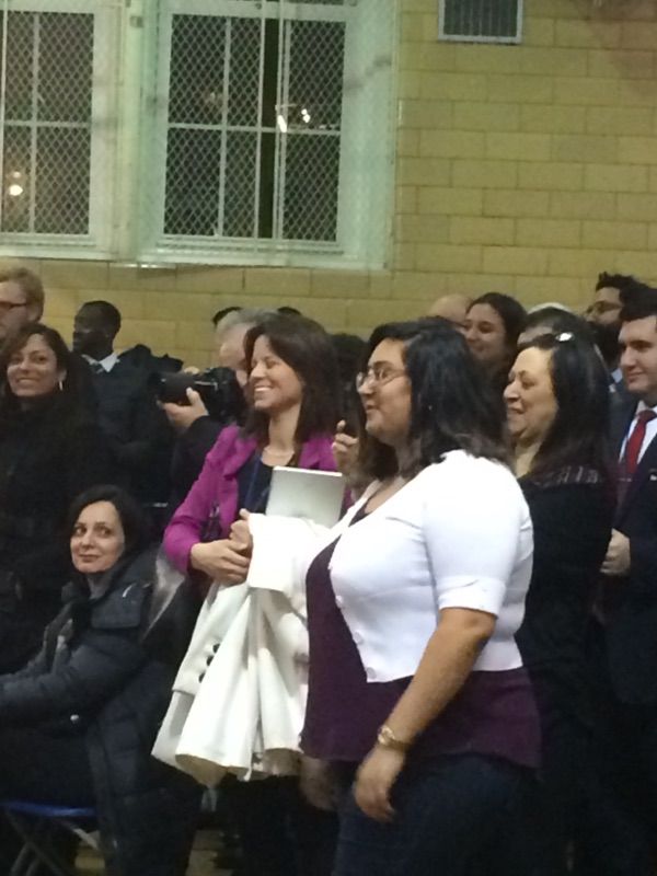 Mary Elhakam, 16, inquired about how teens could volunteer and take part in civic life. (Photo by Benjamin Cohn/Bensonhurst Bean)